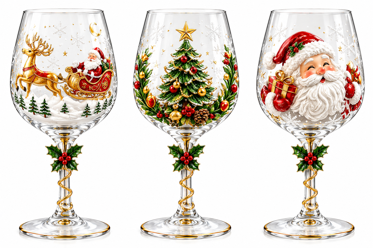 ✨Last Day 50% OFF✨Christmas Memories Collection – 6-Piece Holiday Wine Glass Set for Magical Christmas Gatherings