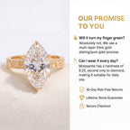 🔥90% OFF Last Day Sale |Heirloom Marquise Moissanite Ring | Hand-Engraved Vintage Band | Passes Diamond Test