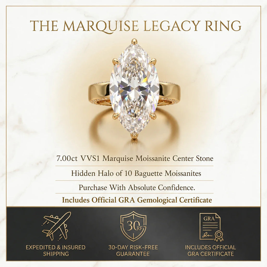🔥90% OFF Last Day Sale | The 7.00ct Marquise Hidden Halo Masterpiece