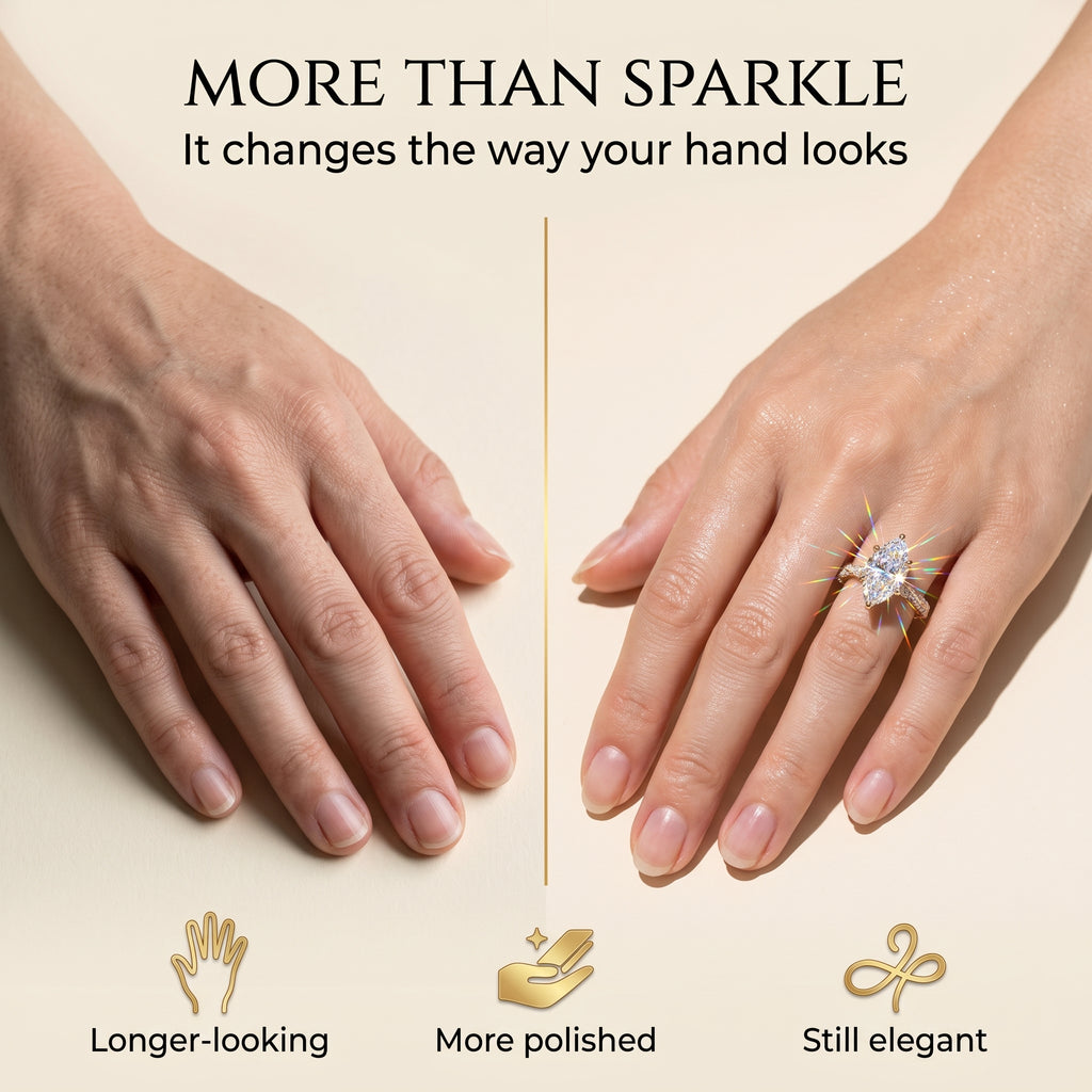 Marquise Hidden Halo Ring – Pavé Twist Band Statement Ring That Makes Your Hand Look Longer & More Elegant--Last Day Sale-90% OFF🔥