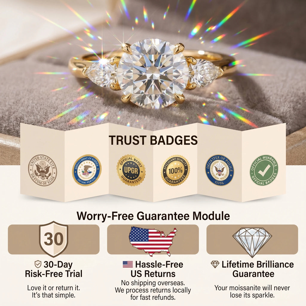 🔥90% OFF Last Day Sale |Flawless Moissanite Ring - Signature 3-Stone | Hypoallergenic | Everyday Luxury