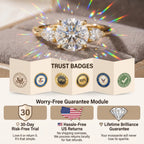 🔥90% OFF Last Day Sale |Flawless Moissanite Ring - Signature 3-Stone | Hypoallergenic | Everyday Luxury