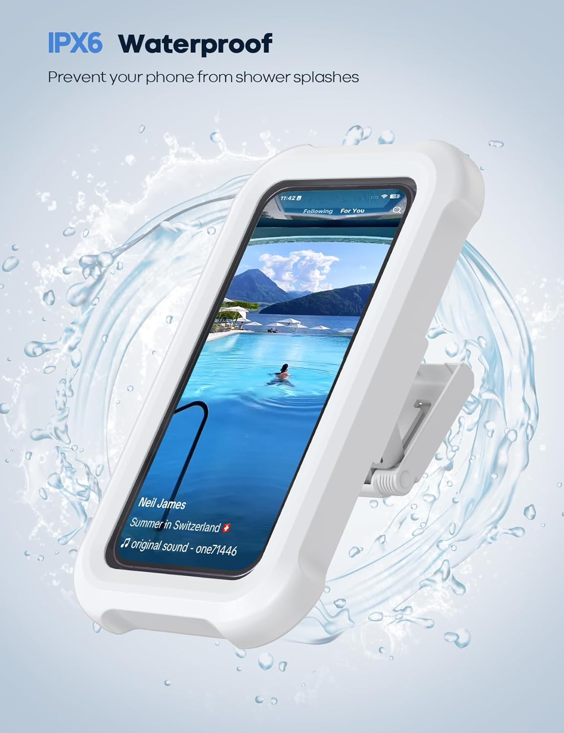 🔥50% OFF Last Day Sale Waterproof 480° Shower Phone Holder – Wall & Bathtub Mount