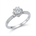 Exquisite Handcrafted Lotus VVS Moissanite Ring in 18K Gold Vermeil