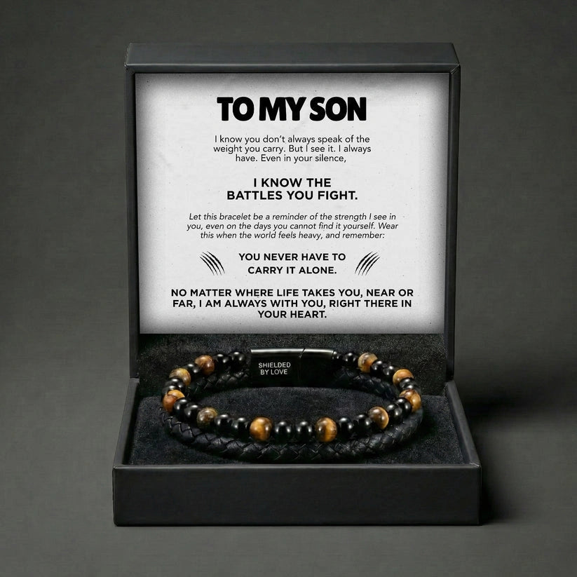 🔥50% OFF Last Day SaleEngraved Tiger Eye Son Bracelet