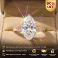 🔥90% OFF Last Day Sale |Heirloom Marquise Moissanite Ring | Hand-Engraved Vintage Band | Passes Diamond Test