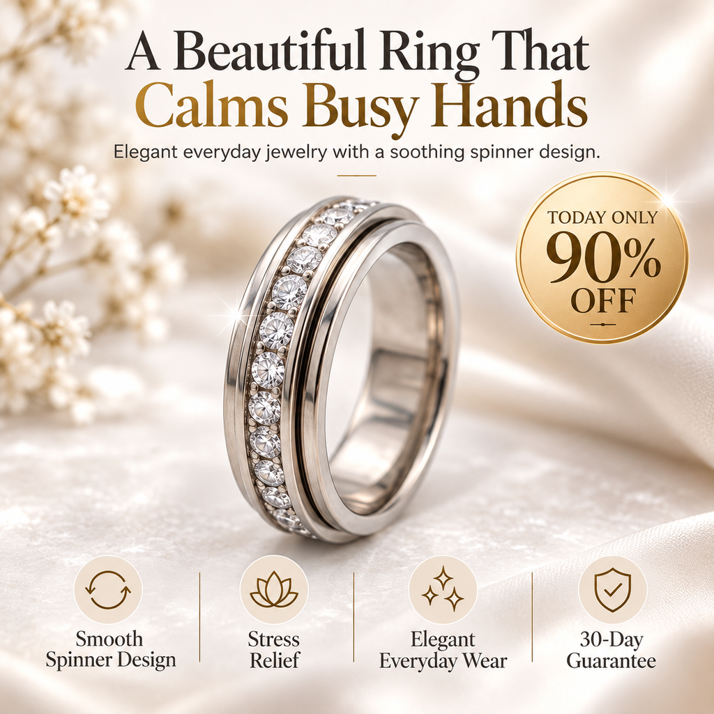 Calmora Anxiety Relief Spinner Ring – Elegant Fidget Ring for Stress Relief & Everyday Calm Last Day Sale-90% OFF🔥