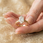 3.0ct Vintage Engraved Moissanite Ring with Hidden Rainbow Arch