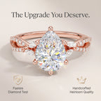 🔥90% OFF Last Day Sale |Vintage Infinity Pavé Pear Ring | Flawless Moissanite, Hypoallergenic Everyday Wear