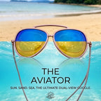 Polarized Aviator Swim Goggles – Anti-Fog, 100% Leak-Proof & Zero Eye Pressure