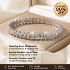 🔥 LAST DAY — 90% OFF 🔥D-Color Moissanite Tennis Bracelet – Brilliant Diamond-Like Sparkle, 14K Gold Plated & Hypoallergenic