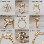 The "Eleanor" Vintage Old-Mine Cushion Bezel Ring with Knot Shoulders Last Day Sale-90% OFF🔥