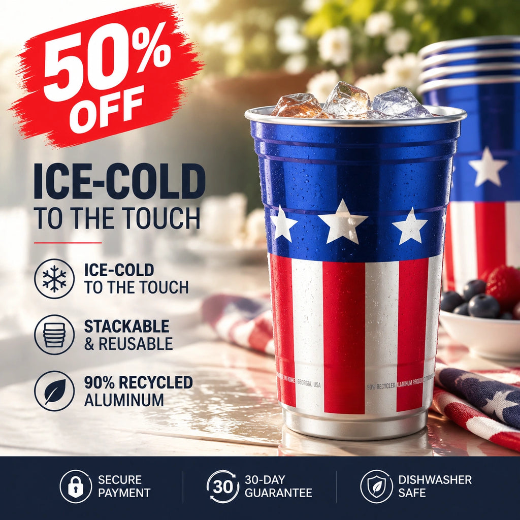 🔥50% OFF Last Day Sale Ice-Cold Reusable Aluminum Party Cups – Stackable, Dishwasher-Safe & Party-Ready