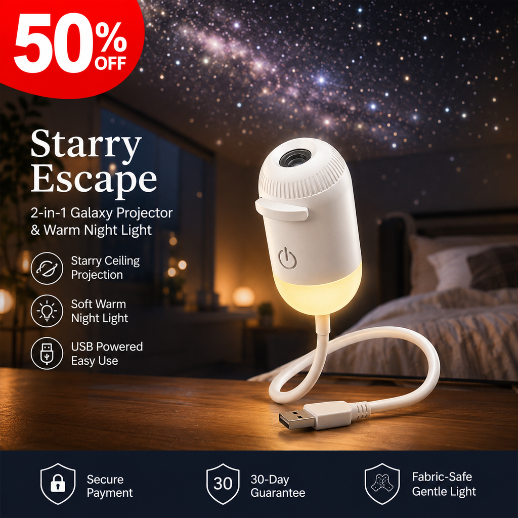 🔥50% OFF Last Day Sale Turn Any Room Into A Starry Escape | 2-in-1 USB Galaxy Projector Night Light with 360° Adjustable Starry Ceiling Projection