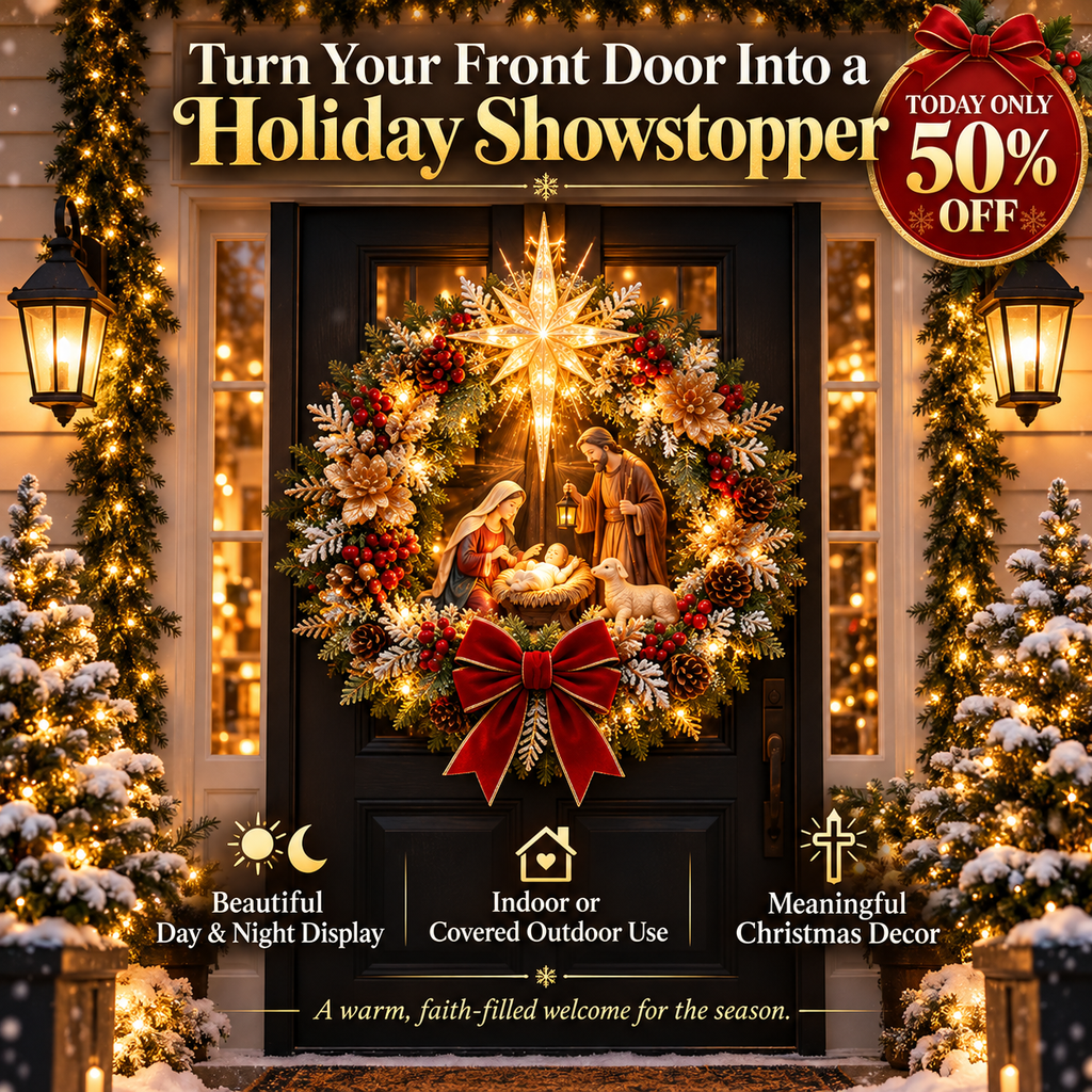 ✨Last Day 50% OFF✨The Bethlehem Star™ Nativity Light Wreath
