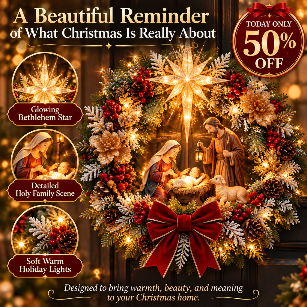 ✨Last Day 50% OFF✨The Bethlehem Star™ Nativity Light Wreath