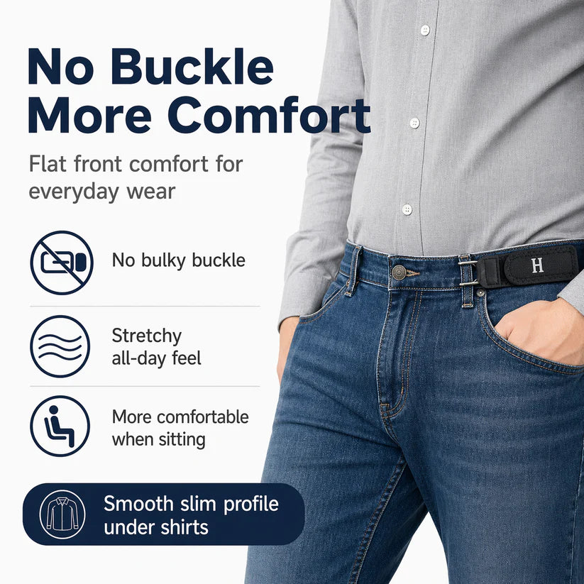 🔥50% OFF Last Day Sale No-Buckle Comfort Belt™ | Flat-Front Stretch Fit for All-Day Comfort & Easy Sitting