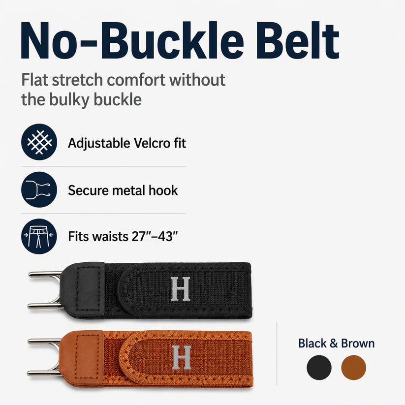🔥50% OFF Last Day Sale No-Buckle Comfort Belt™ | Flat-Front Stretch Fit for All-Day Comfort & Easy Sitting
