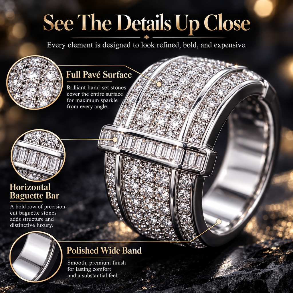 The Eternal Radiance™ Full Pavé Statement Ring Last Day Sale-90% OFF🔥