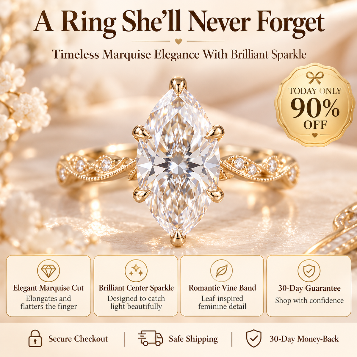 The Eternal Marquise Vine Ring™ | Timeless Elegance With Brilliant Sparkle Last Day Sale-90% OFF🔥