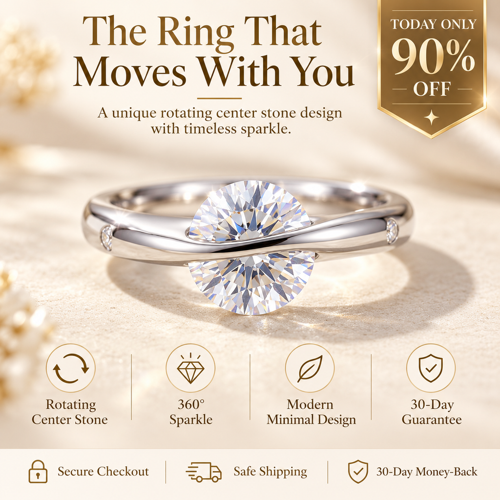 The Ring That Moves With You™ – Rotating Diamond Ring With Endless Sparkle Last Day Sale-90% OFF🔥