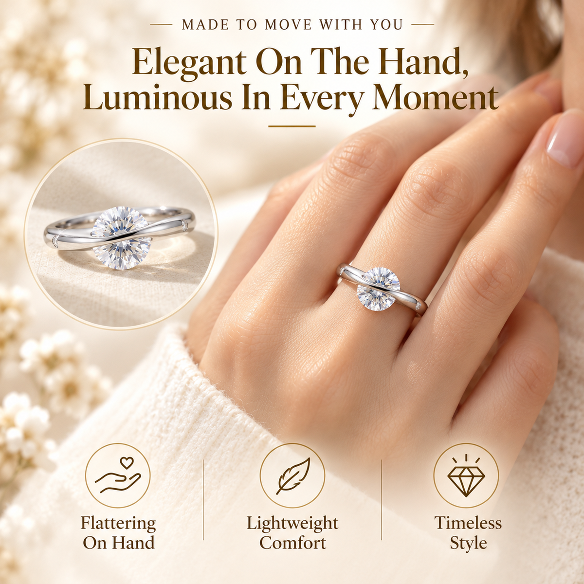 The Ring That Moves With You™ – Rotating Diamond Ring With Endless Sparkle Last Day Sale-90% OFF🔥
