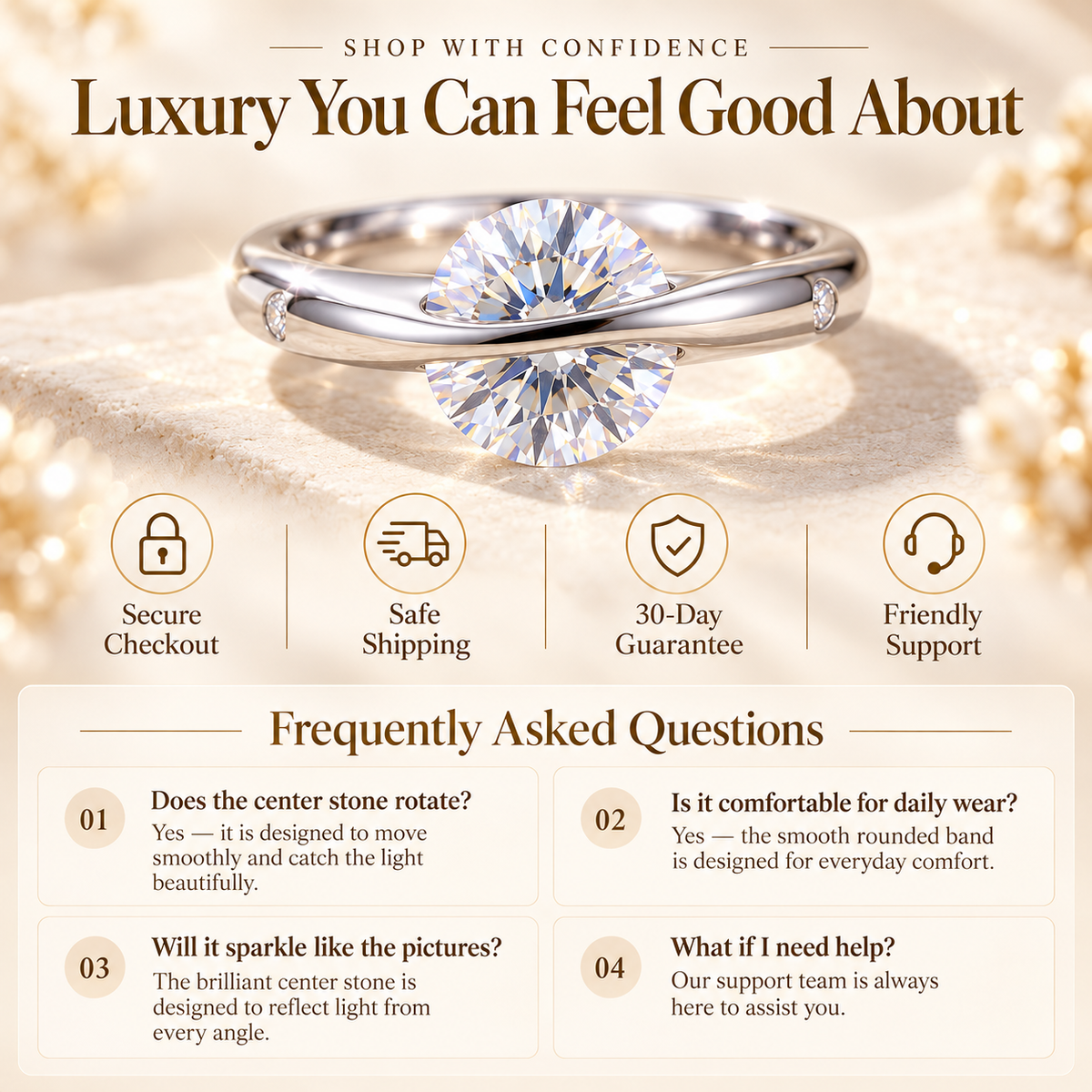 The Ring That Moves With You™ – Rotating Diamond Ring With Endless Sparkle Last Day Sale-90% OFF🔥