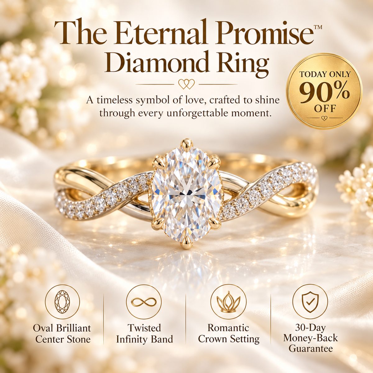 The Eternal Promise Oval Diamond Ring Last Day Sale-90% OFF🔥
