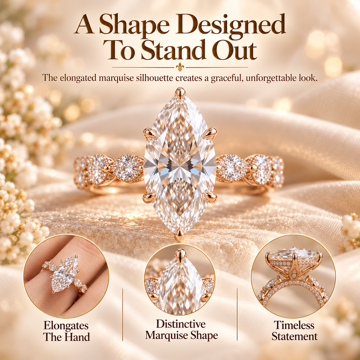 Celestia Marquise Lab-Grown Diamond Crown Setting Ring Last Day Sale-90% OFF🔥