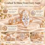 Celestia Marquise Lab-Grown Diamond Crown Setting Ring Last Day Sale-90% OFF🔥
