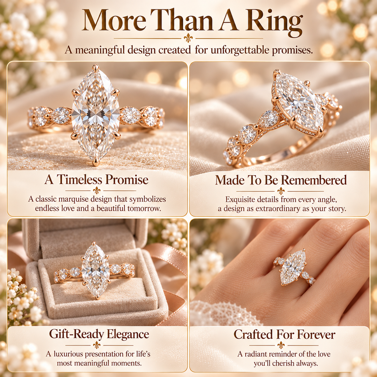 Celestia Marquise Lab-Grown Diamond Crown Setting Ring Last Day Sale-90% OFF🔥