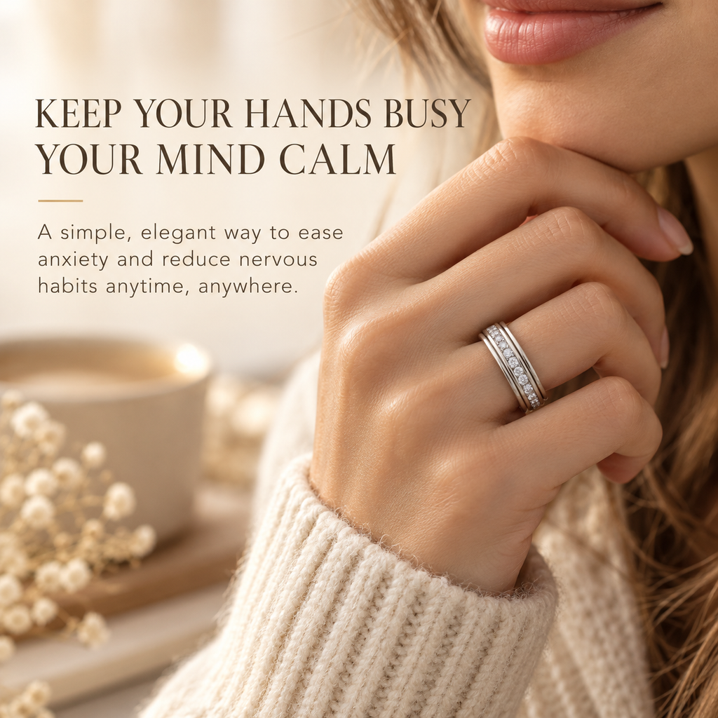 Calmora Anxiety Relief Spinner Ring – Elegant Fidget Ring for Stress Relief & Everyday Calm Last Day Sale-90% OFF🔥