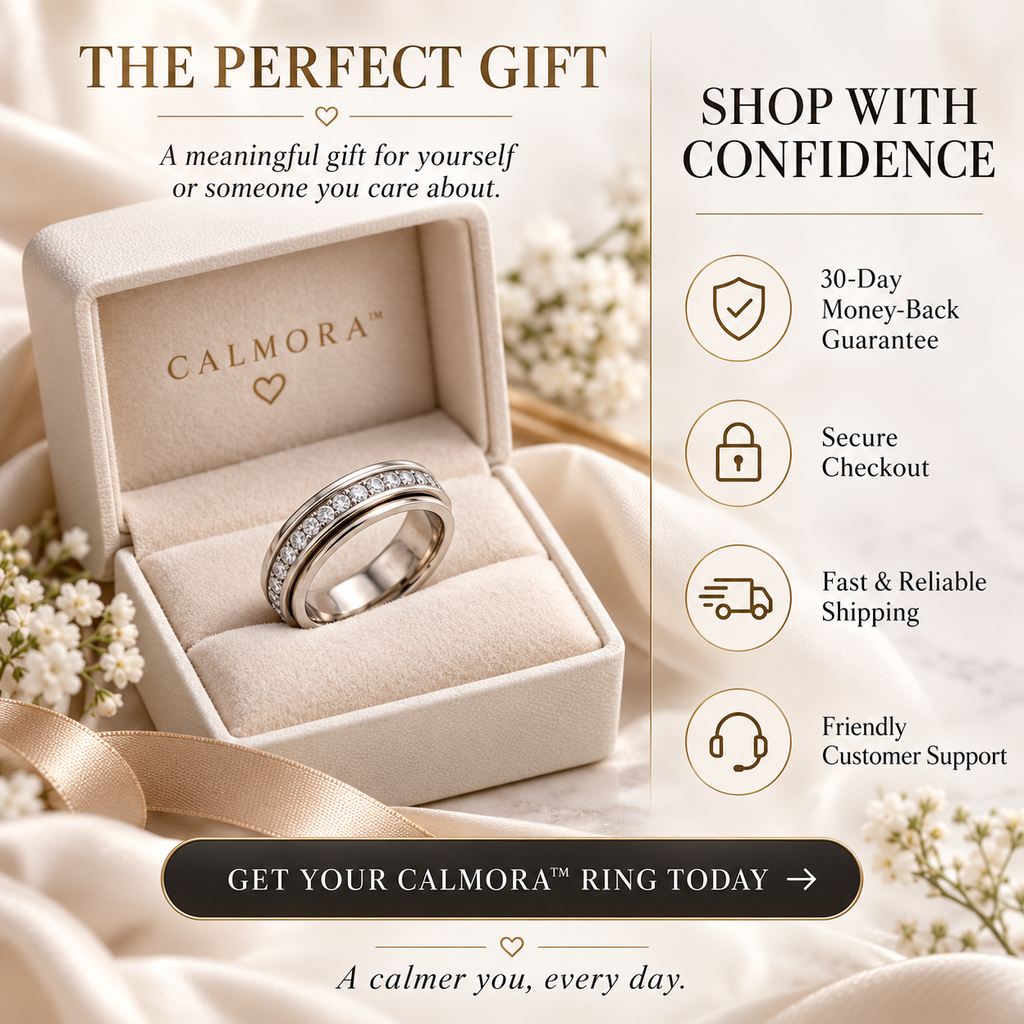 Calmora Anxiety Relief Spinner Ring – Elegant Fidget Ring for Stress Relief & Everyday Calm Last Day Sale-90% OFF🔥