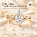 Lunara  Marquise Lab-Grown Diamond Ring – Elegant Pavé Statement Design Last Day Sale-90% OFF🔥