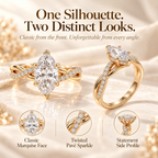 Lunara  Marquise Lab-Grown Diamond Ring – Elegant Pavé Statement Design Last Day Sale-90% OFF🔥