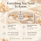 Lunara  Marquise Lab-Grown Diamond Ring – Elegant Pavé Statement Design Last Day Sale-90% OFF🔥