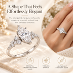 Lunaria Hidden Detail Marquise Lab-Grown Diamond Ring – Elegant Statement JewelryLast Day Sale-90% OFF🔥