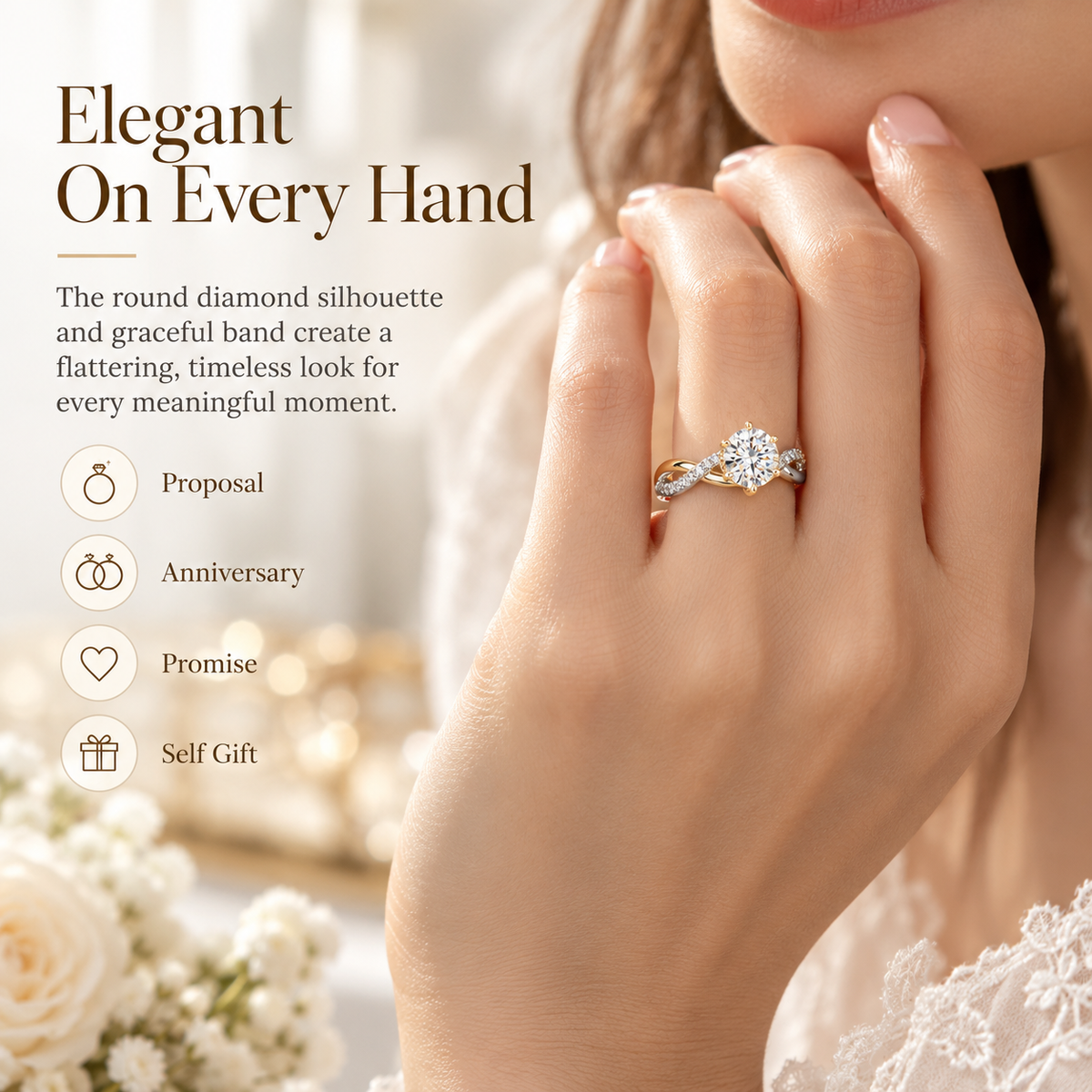 Everluna™ Crown Inspired Round Lab-Grown Diamond Engagement Ring – A Royal Touch Of Elegance Last Day Sale-90% OFF🔥