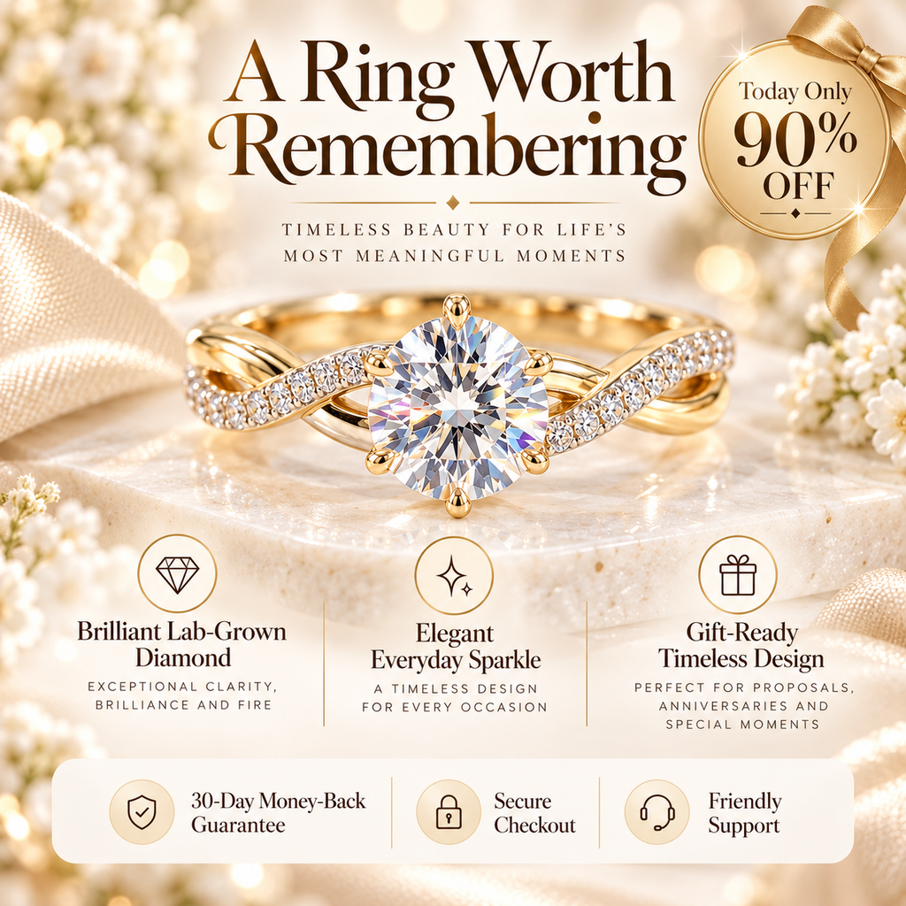 Everluna™ Crown Inspired Round Lab-Grown Diamond Engagement Ring – A Royal Touch Of Elegance Last Day Sale-90% OFF🔥