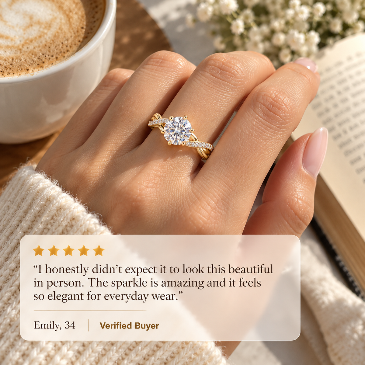 Everluna™ Crown Inspired Round Lab-Grown Diamond Engagement Ring – A Royal Touch Of Elegance Last Day Sale-90% OFF🔥