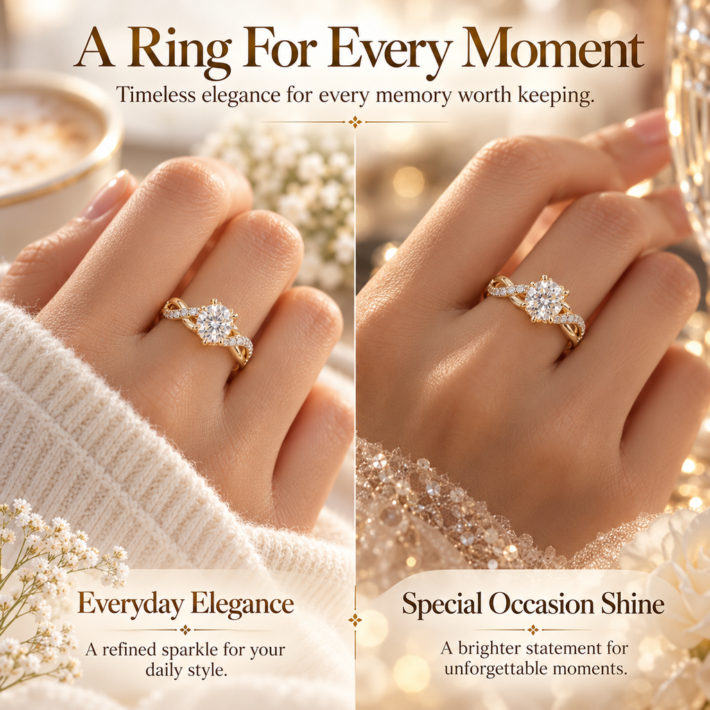 Everluna™ Crown Inspired Round Lab-Grown Diamond Engagement Ring – A Royal Touch Of Elegance Last Day Sale-90% OFF🔥