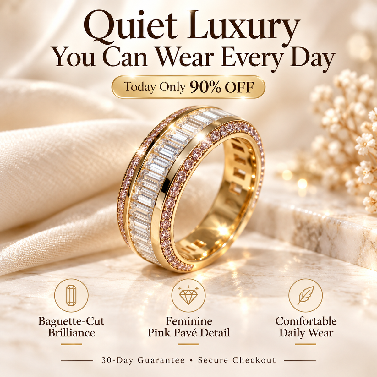 The Everly Luxe Baguette Diamond Statement Ring Last Day Sale-90% OFF🔥