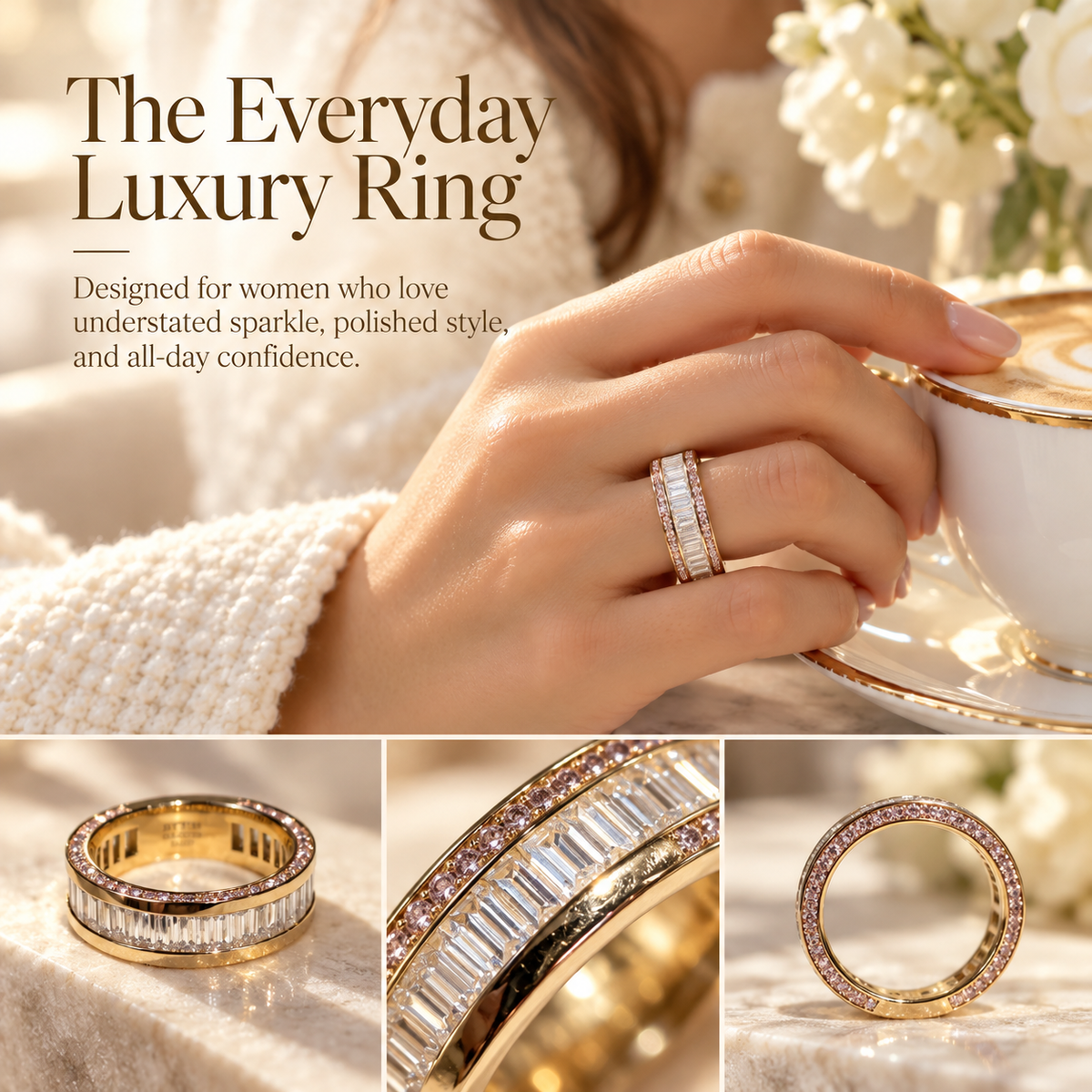 The Everly Luxe Baguette Diamond Statement Ring Last Day Sale-90% OFF🔥
