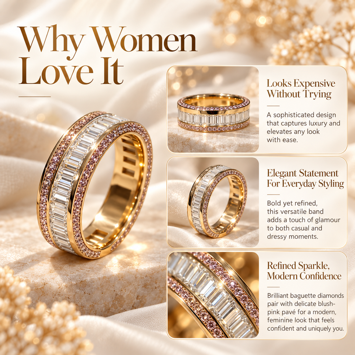 The Everly Luxe Baguette Diamond Statement Ring Last Day Sale-90% OFF🔥