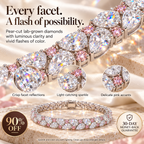 ✨ LAST DAY SALE 90% OFF ✨ Pear-Cut Lab-Grown Diamond Bracelet | 9.75–13 CTW, Delicate Pink Accents & Timeless Elegance