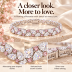 ✨ LAST DAY SALE 90% OFF ✨ Pear-Cut Lab-Grown Diamond Bracelet | 9.75–13 CTW, Delicate Pink Accents & Timeless Elegance