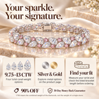 ✨ LAST DAY SALE 90% OFF ✨ Pear-Cut Lab-Grown Diamond Bracelet | 9.75–13 CTW, Delicate Pink Accents & Timeless Elegance