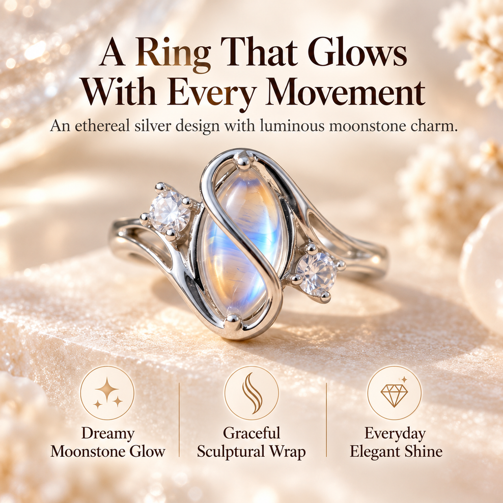 Lunara™ Luminous Moonstone Wrap Ring Last Day Sale-90% OFF🔥
