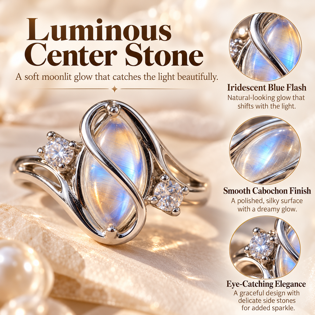 Lunara™ Luminous Moonstone Wrap Ring Last Day Sale-90% OFF🔥