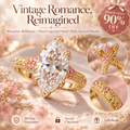 The Eternal Rose Marquise Diamond Ring – Vintage Floral Gold Ring With Pink Gemstone Accents Last Day Sale-90% OFF🔥